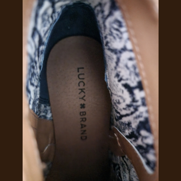 Brand New Women's Size 6M Lucky Brand Camel Leather Ankle Boots - Picture 7 of 8